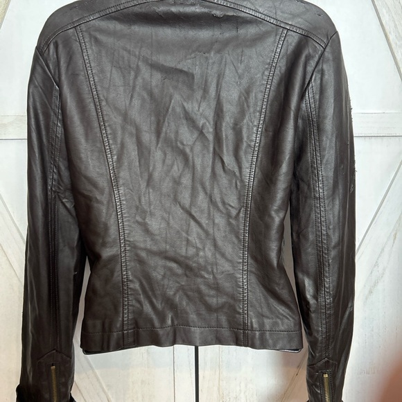 Guess Dark Brown Leather Jacket - Picture 4 of 6